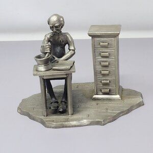 Vintage Heritage Pewter Apothecary Pharmacist Figurine Figurine